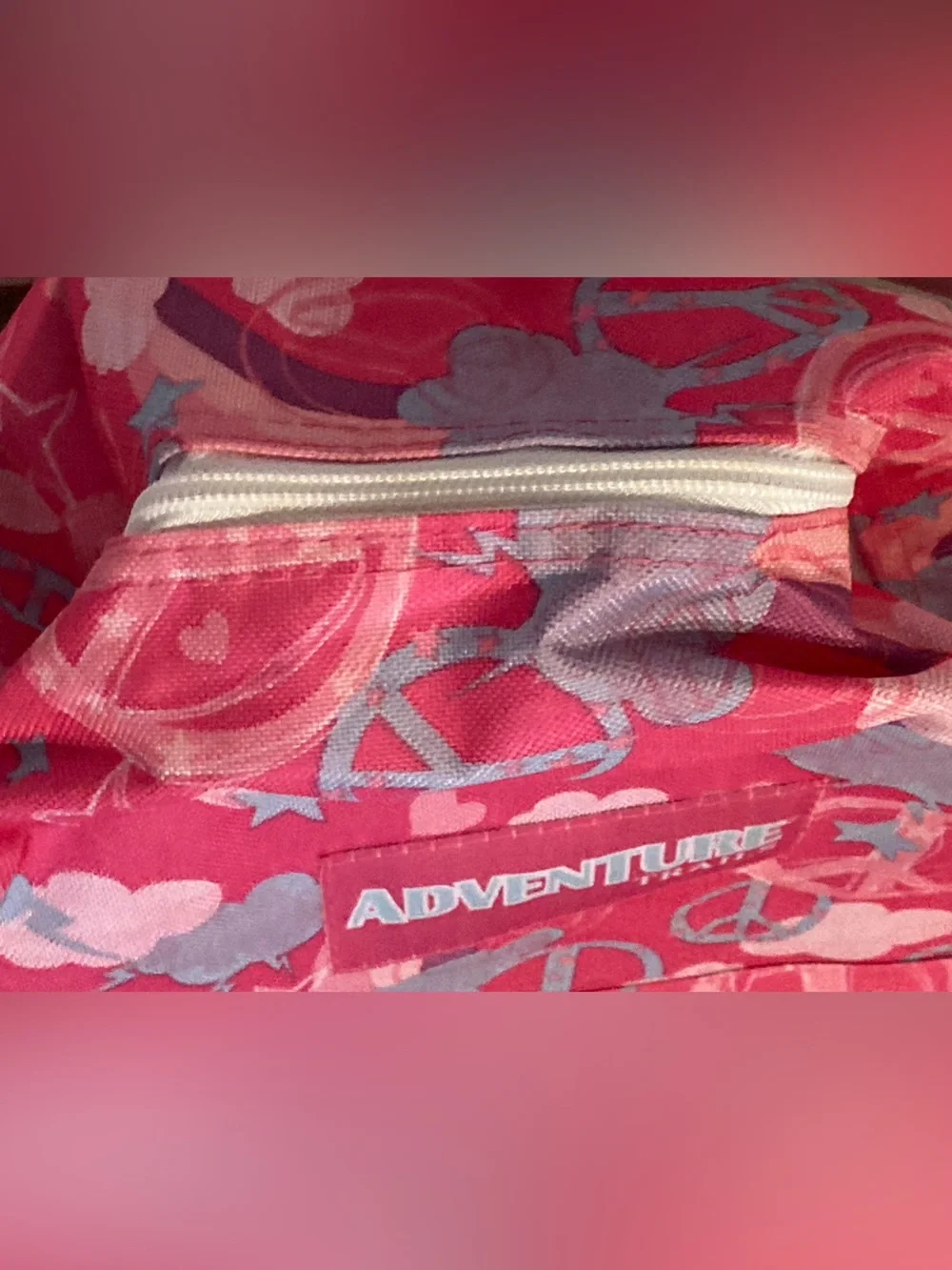 Kids Pink Peace Signs & Sky Backpack